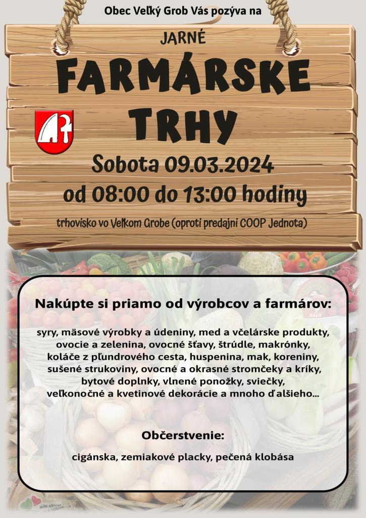 farmárske trhy plagát